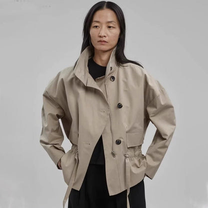 Damen Übergangsjacke mit Gürtel und Stehkragen Norvielle - Norvielle