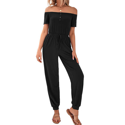 Damen Overall Schulterfrei Elastisch Norvielle