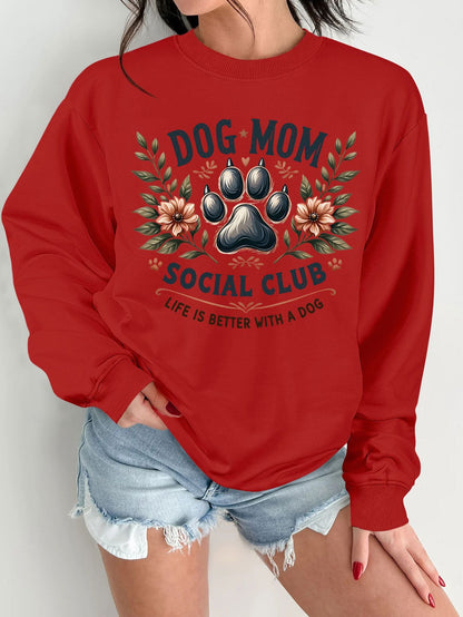 Damen Sweatshirt Hundemotiv Aufdruck Norvielle