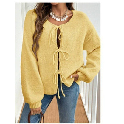 Damen Strickpullover mit Knotendetails