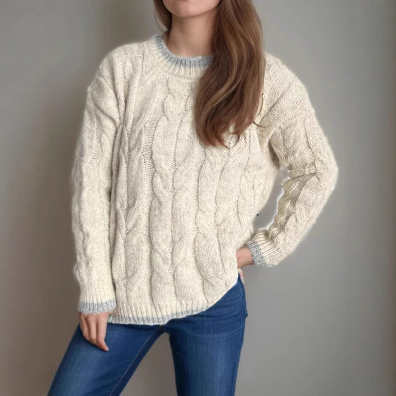 Damen Grobstrickpullover Lässig Struktur Norvielle