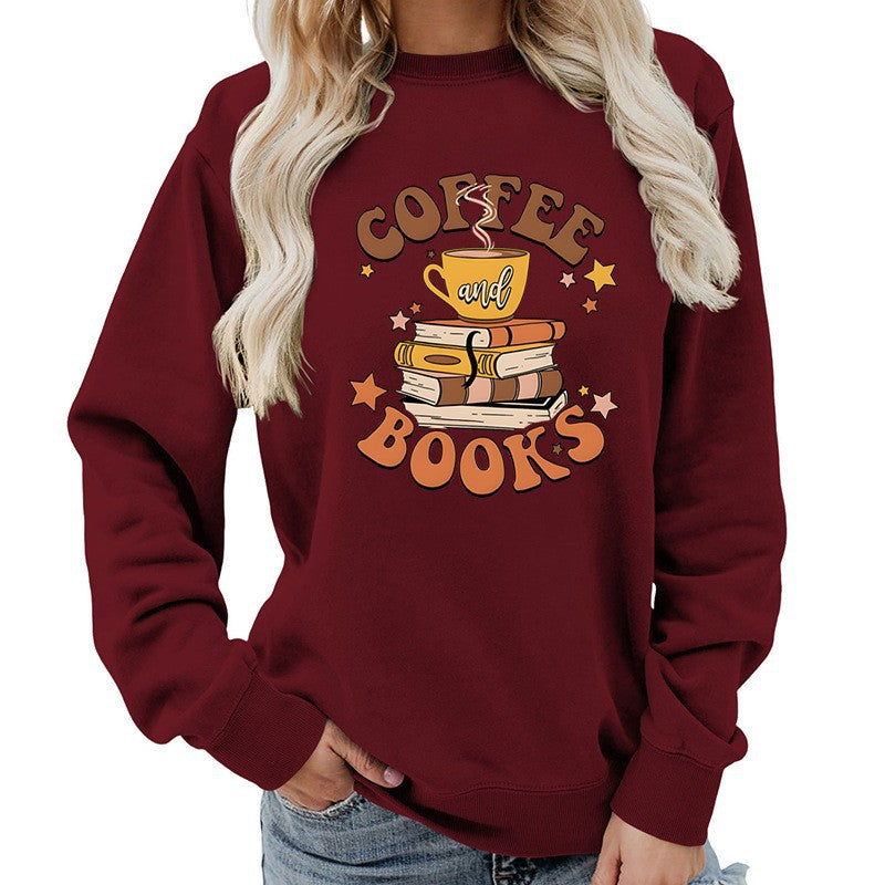 Damen Sweatshirt Kaffeebuch-Design Norvielle