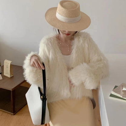 Damen Flauschcardigan Herzknöpfe Norvielle