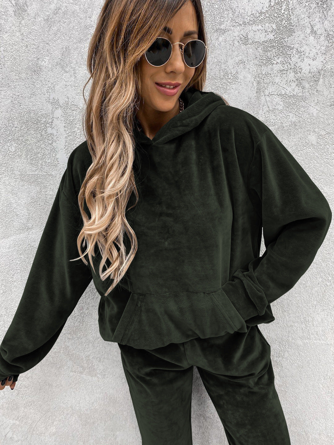 Damen Fleece-Jogginganzug Hochkragen Elastisch Norvielle