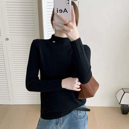 Damen Rippenpullover Stehkragen Norvielle