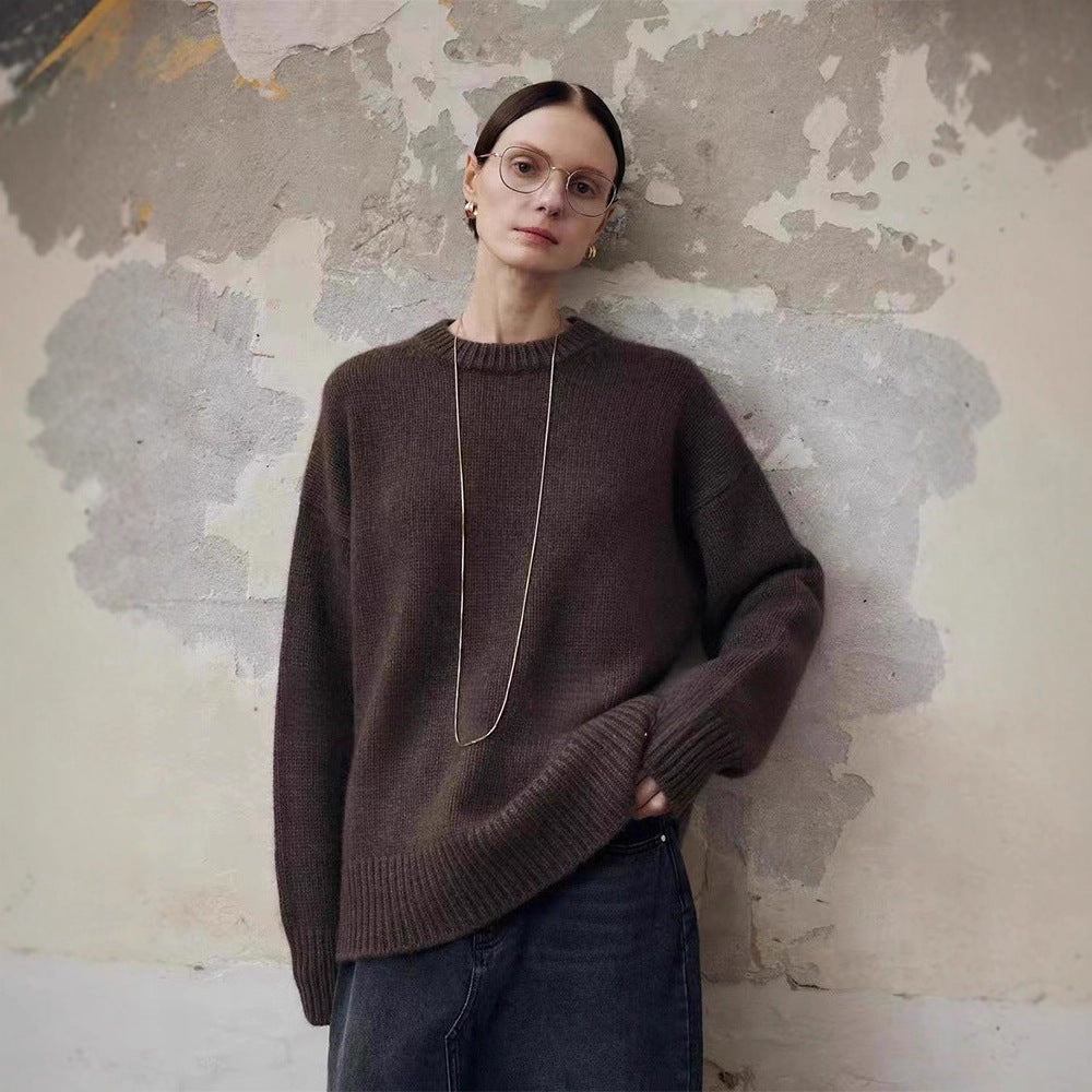 Damen Langärmliger Strickpullover Hoher Kragen Norvielle - Norvielle