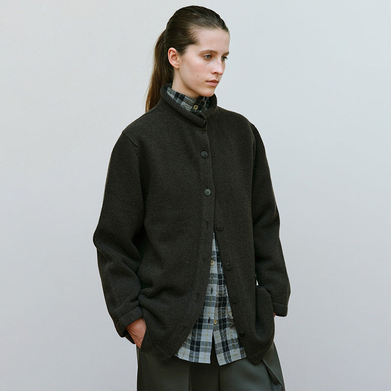 Damen Wolljacke Stehkragen Norvielle