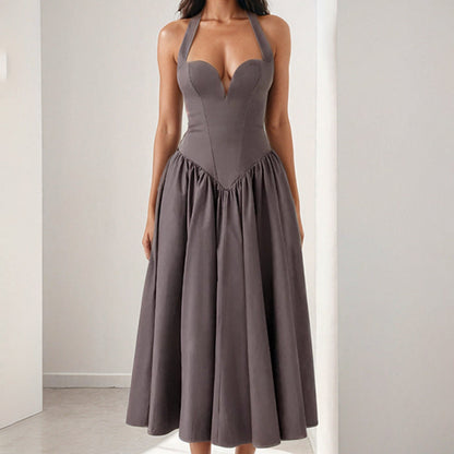 Damen Abendkleid V-Ausschnitt Voluminöser Rock Norvielle - Norvielle
