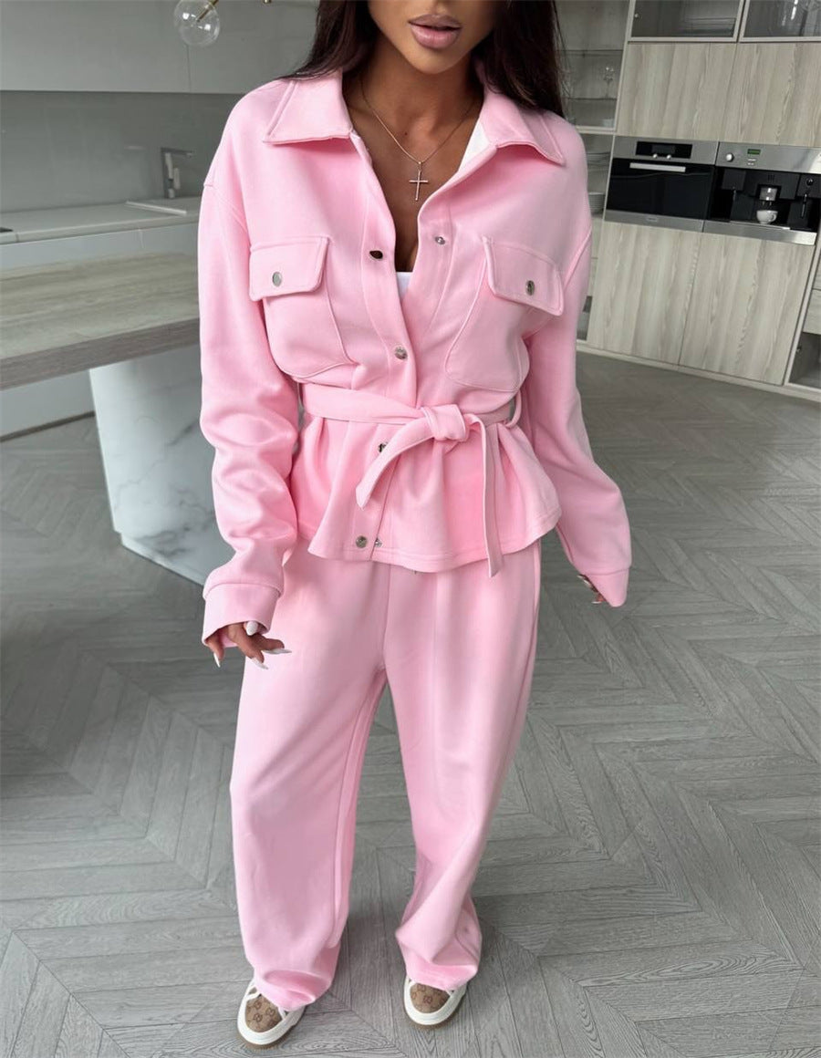Damen Loungewear-Set Taillierter Blazer Weite Hose Norvielle