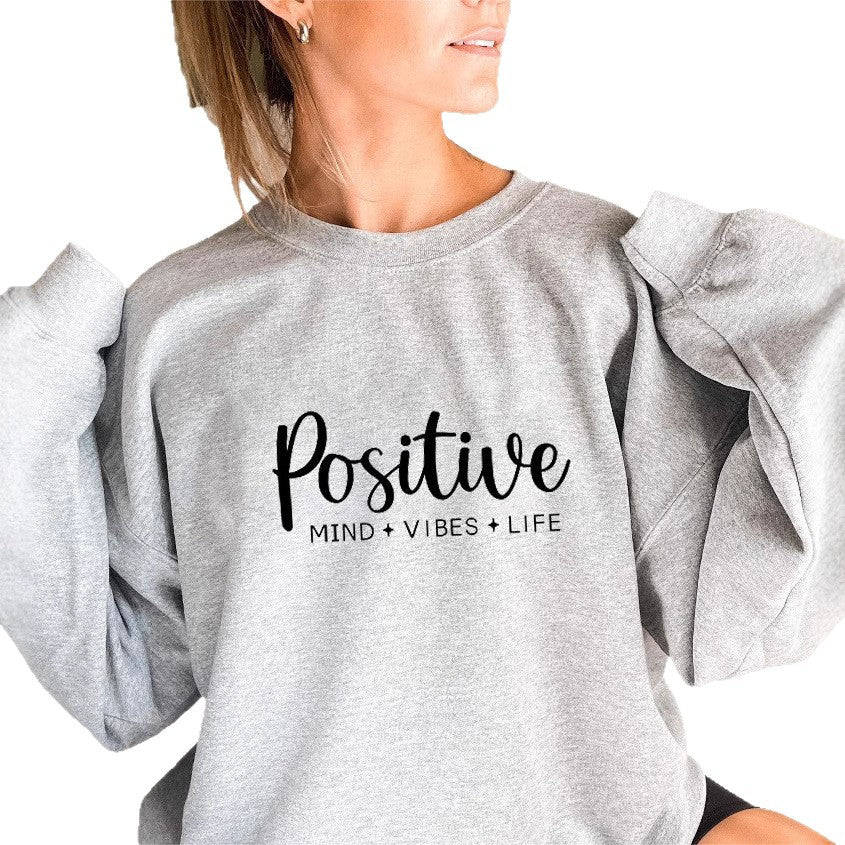 Damen Sweatshirt Voluminöse Ärmel Inspirierender Aufdruck Norvielle