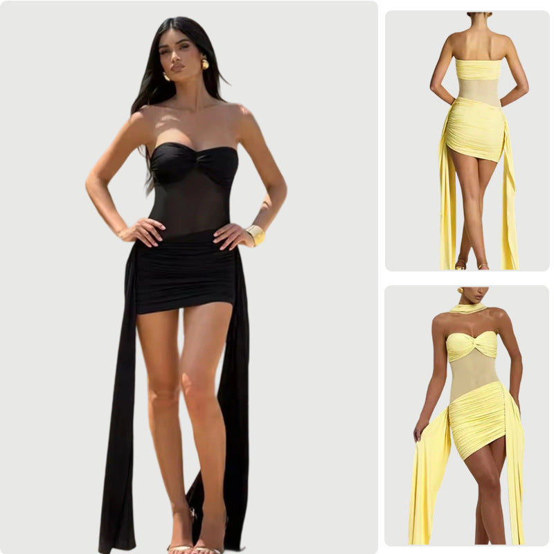 Damen Badeanzug Schulterfrei Elegantes Design Norvielle - Norvielle