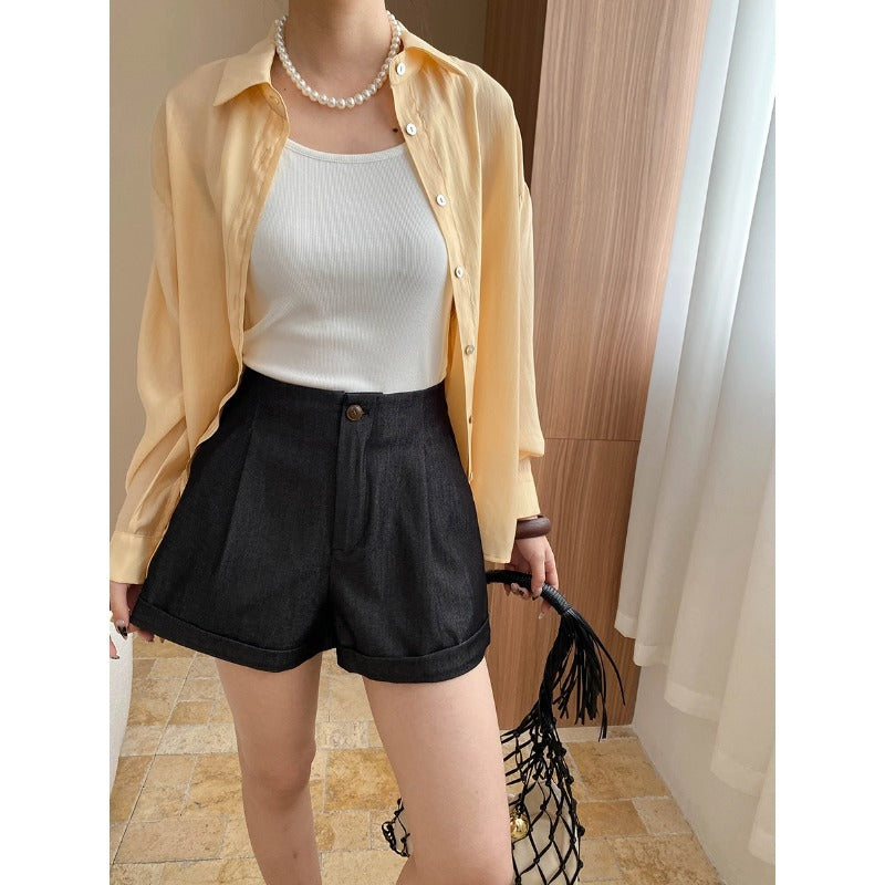 Damen Shorts Hochbund mit Taschen Norvielle