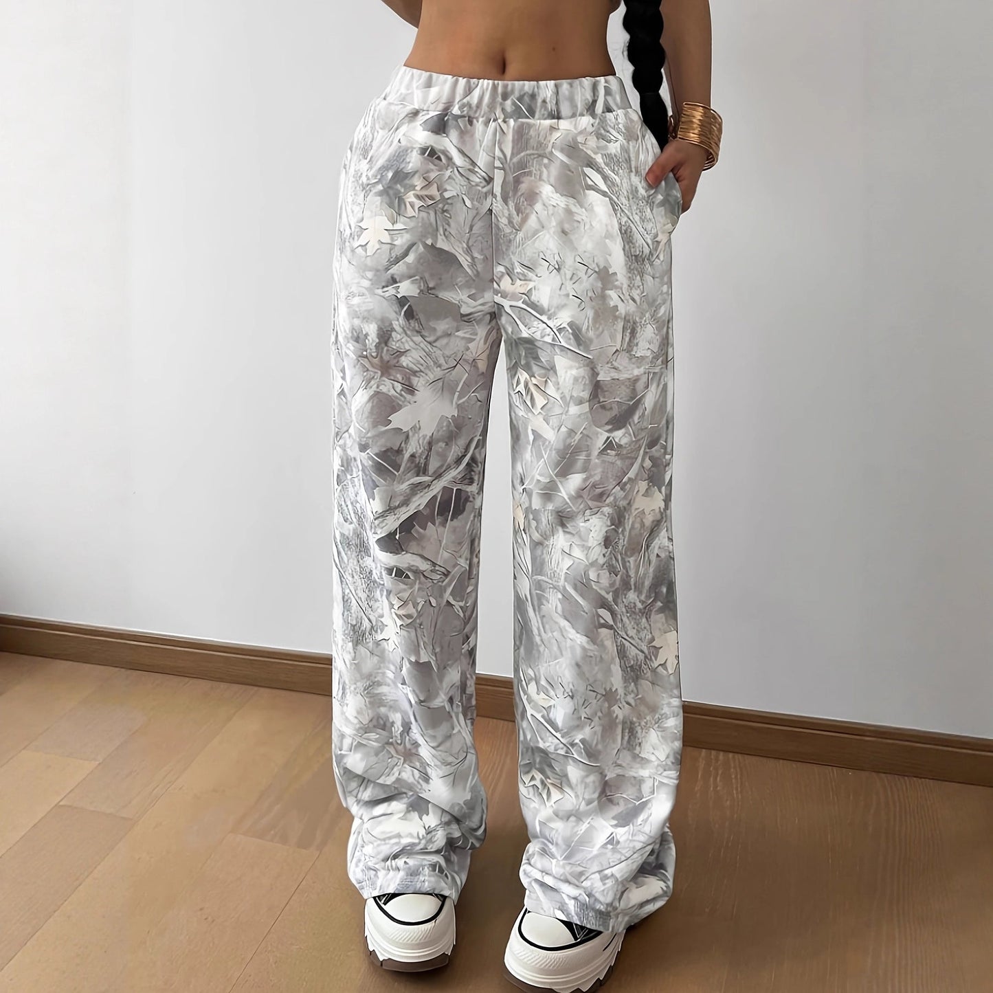 Damen Freizeithose Baumwolle Schwarz - Norvielle
