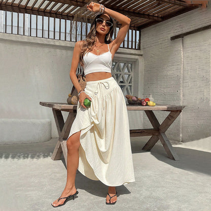 Damen Maxi-Rock Eleganter Schnitt Verstellbarer Taillenzug Norvielle