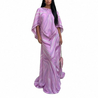 Damen Maxikleid Übergrößen Fließender Schnitt Asymmetrisch