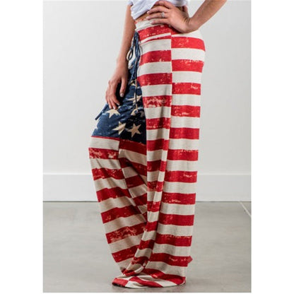 Damen Freizeithose Flaggenmotiv Lässiger Schnitt Norvielle