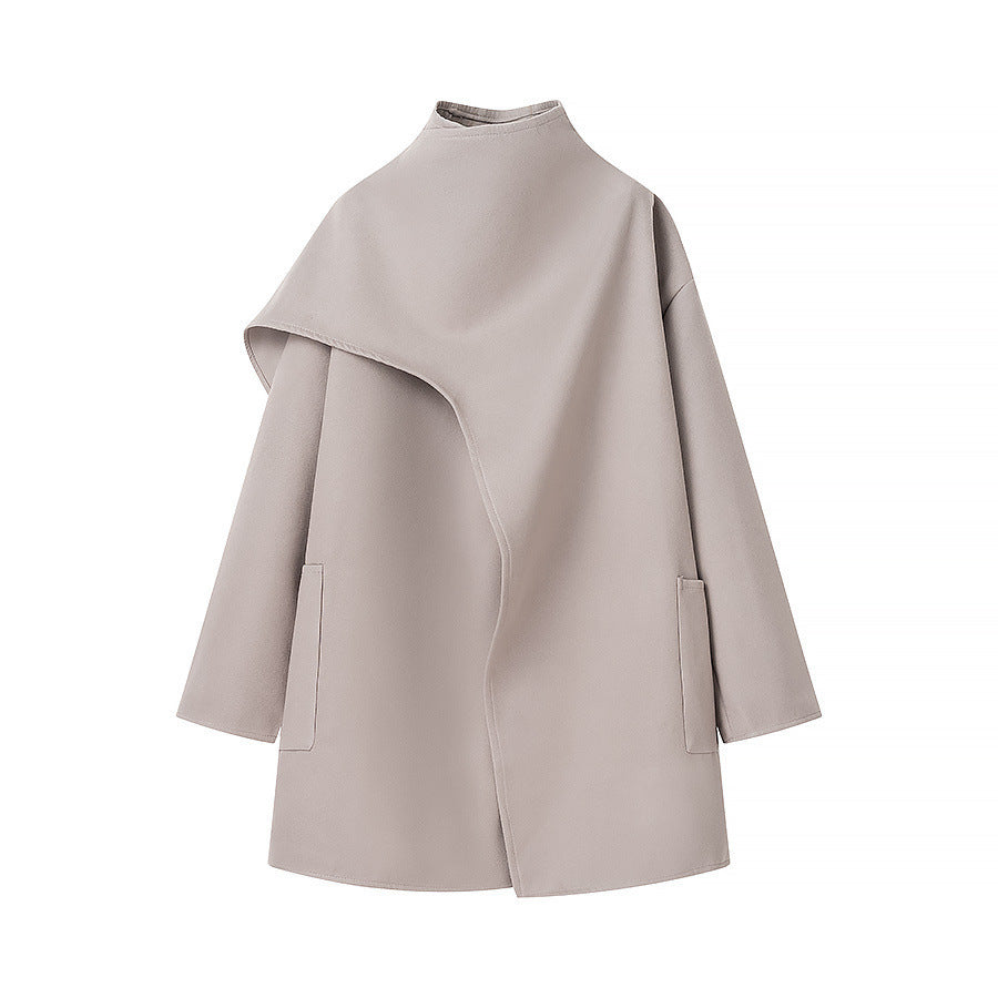 Damen Überjacke Asymmetrisch Praktische Taschen Norvielle