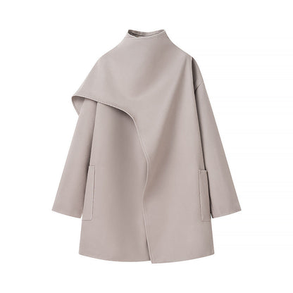 Damen Überjacke Asymmetrisch Praktische Taschen Norvielle