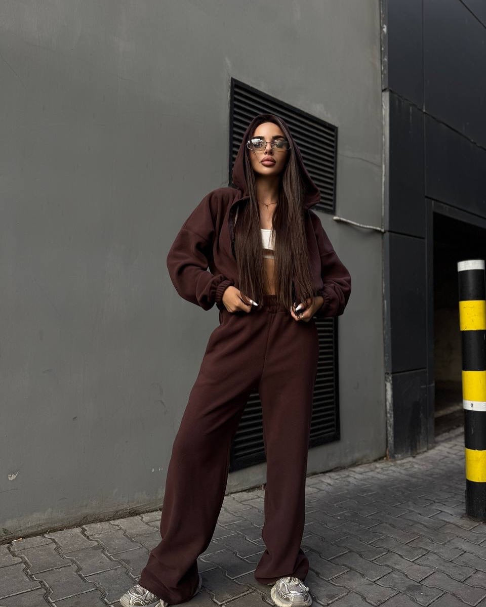 Damen Oversized Jumpsuit mit Kapuze Norvielle