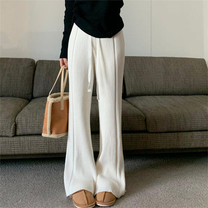 Damen Plisseehose Hohe Taille Regulierbarer Bund - Norvielle