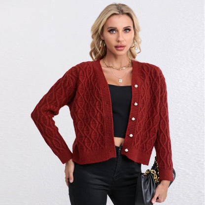 Damen Strickjacke Zopfmuster Pastellfarben