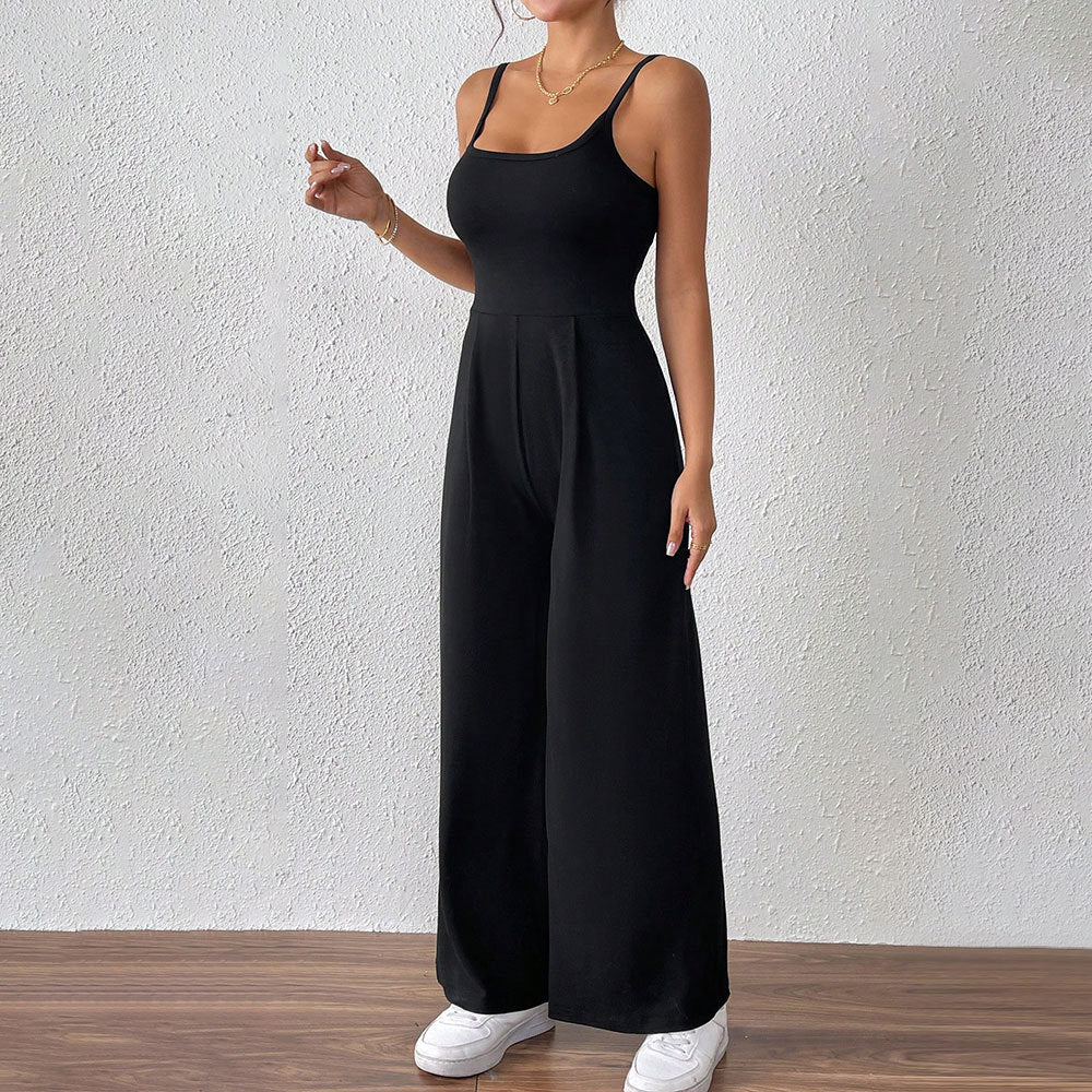 Damen Jumpsuit Schmale Träger Eleganter Schnitt Norvielle