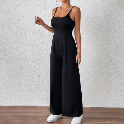 Damen Jumpsuit Schmale Träger Eleganter Schnitt Norvielle