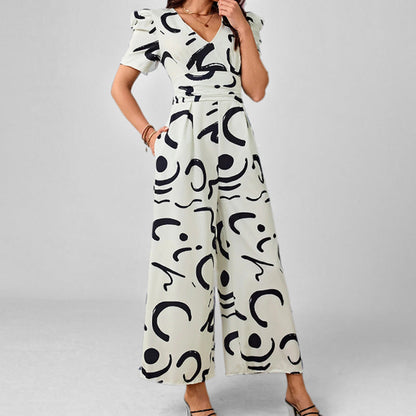 Damen Jumpsuit Elegantes Grafikmuster Norvielle - Norvielle