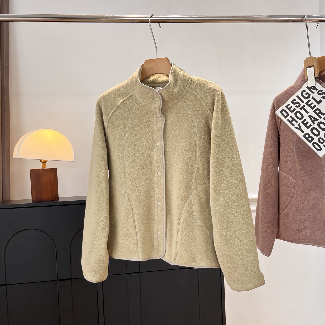 Damen Fleecejacke Hochkragen Druckknöpfe Norvielle