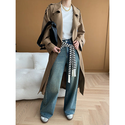 Damen Trenchcoat mit Struktur-Revers und Seitentaschen Norvielle