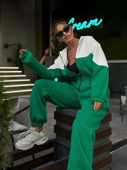 Damen Sport-Jogginganzug Farbige Einsätze Norvielle