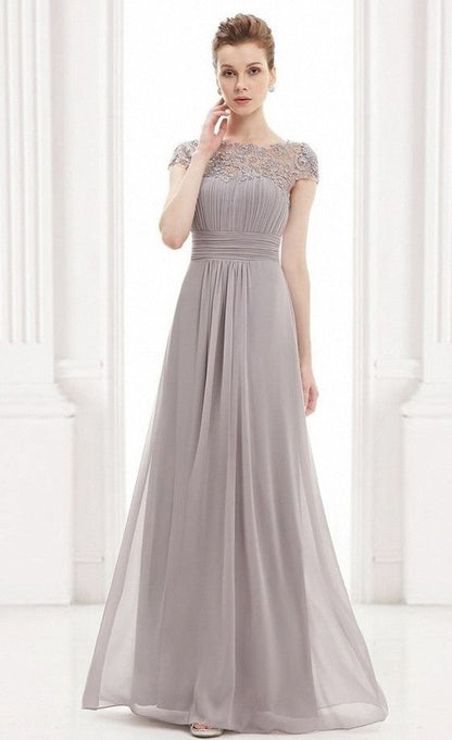 Damen Abendkleid Spitze Fließender Rock Norvielle