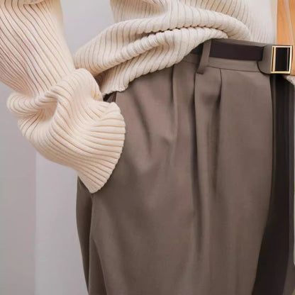 Damen Weite Stoffhose Elegantes Design