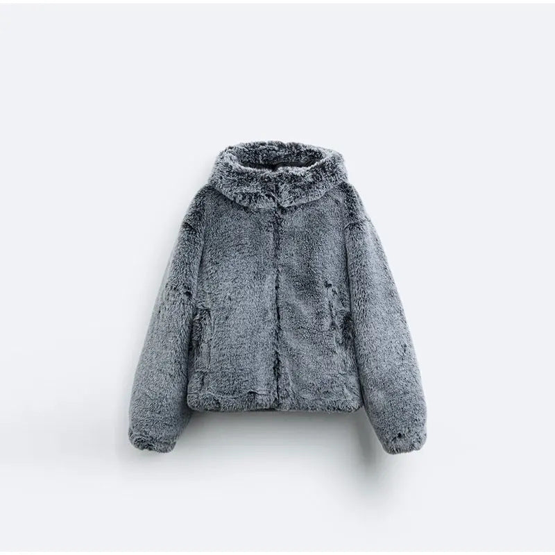 Damen Kunstpelzjacke Flauschig Norvielle