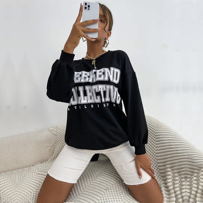 Damen Oversized Sweatshirt mit Schriftzug Norvielle