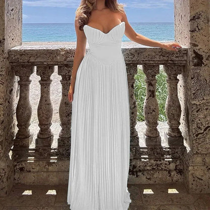 Damen Abendkleid Plissiert Norvielle Elegant