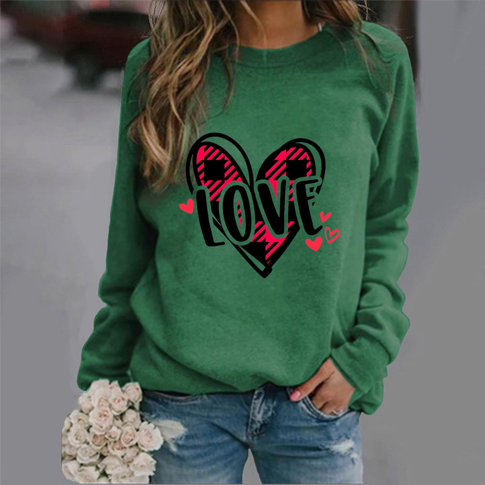 Damen Sweatshirt Herzdesign Lässig Norvielle