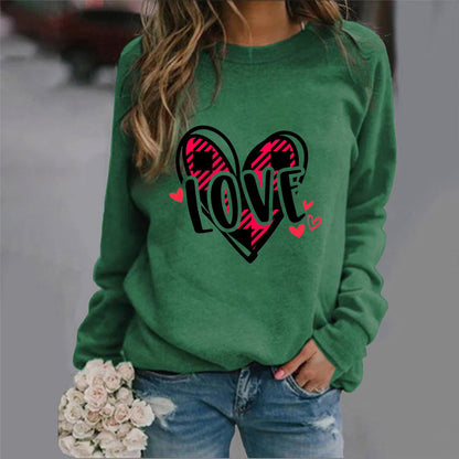 Damen Sweatshirt Herzdesign Lässig Norvielle