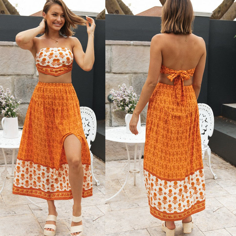 Damen Zweiteiliges Set Bandeau-Oberteil Maxirock - Norvielle
