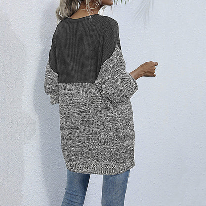 Damen Strickpullover Oversized Lässig Bunt
