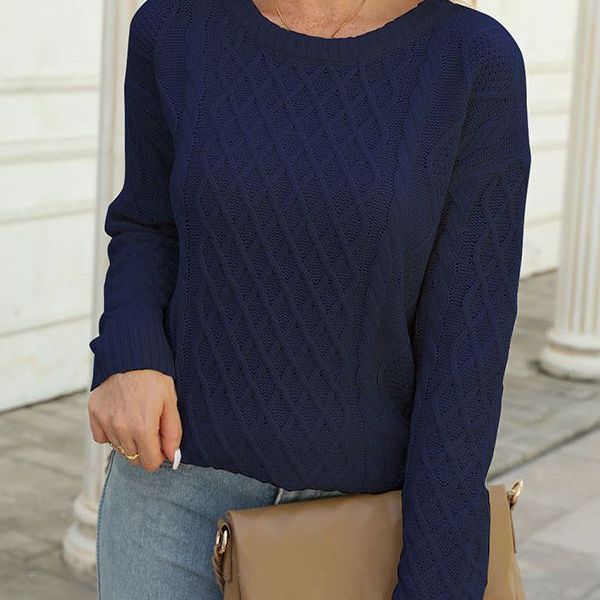Damen Strickpullover Rautenmuster Norvielle