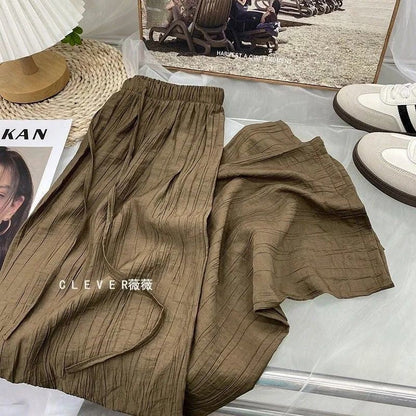 Damen Plissee-Hosen Elastischer Bund Bequem