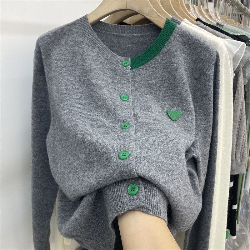 Damen Cardigan Weiches Strickmaterial Farbige Knöpfe Norvielle - Norvielle