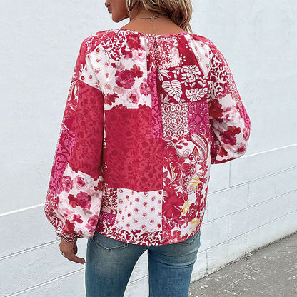 Damen Bluse mit floralem Muster Lässig