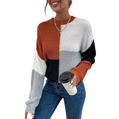Damen Pullover Blockstreifen-Design Modern Norvielle
