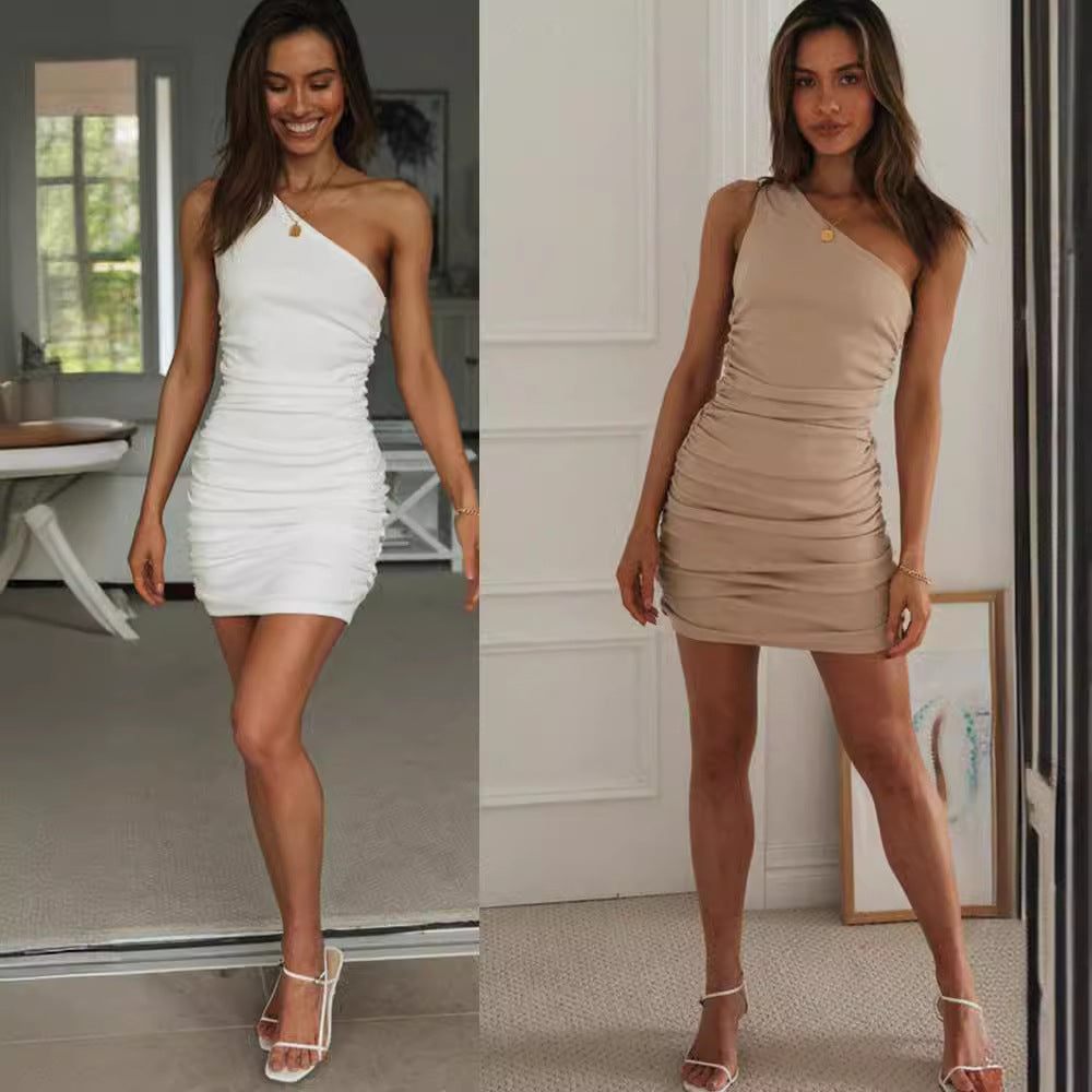Damen Minikleid Asymmetrischer Schnitt Rüschendetails Norvielle - Norvielle