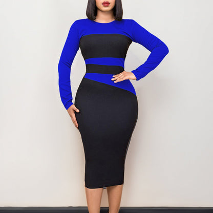 Damen Kleid Geometrisches Design Figurbetont