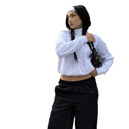 Damen Trainingsanzug Set Stehkragen Dekorative Taschen