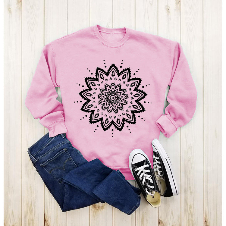 Damen Sweatshirt Mandala-Design Lässig Norvielle