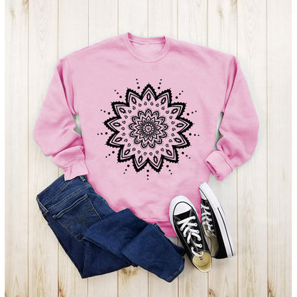 Damen Sweatshirt Mandala-Design Lässig Norvielle